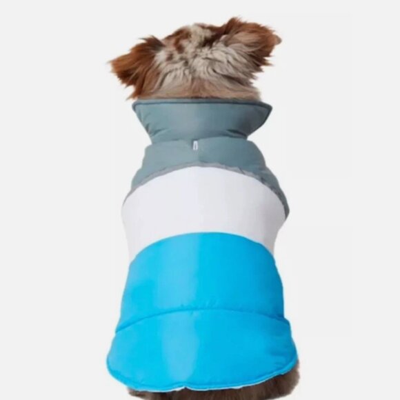 NEW! 32 Degrees Dog Jacket Puffer Vest  | Large | Color Block- Blue/White/Sage - Picture 2 of 3